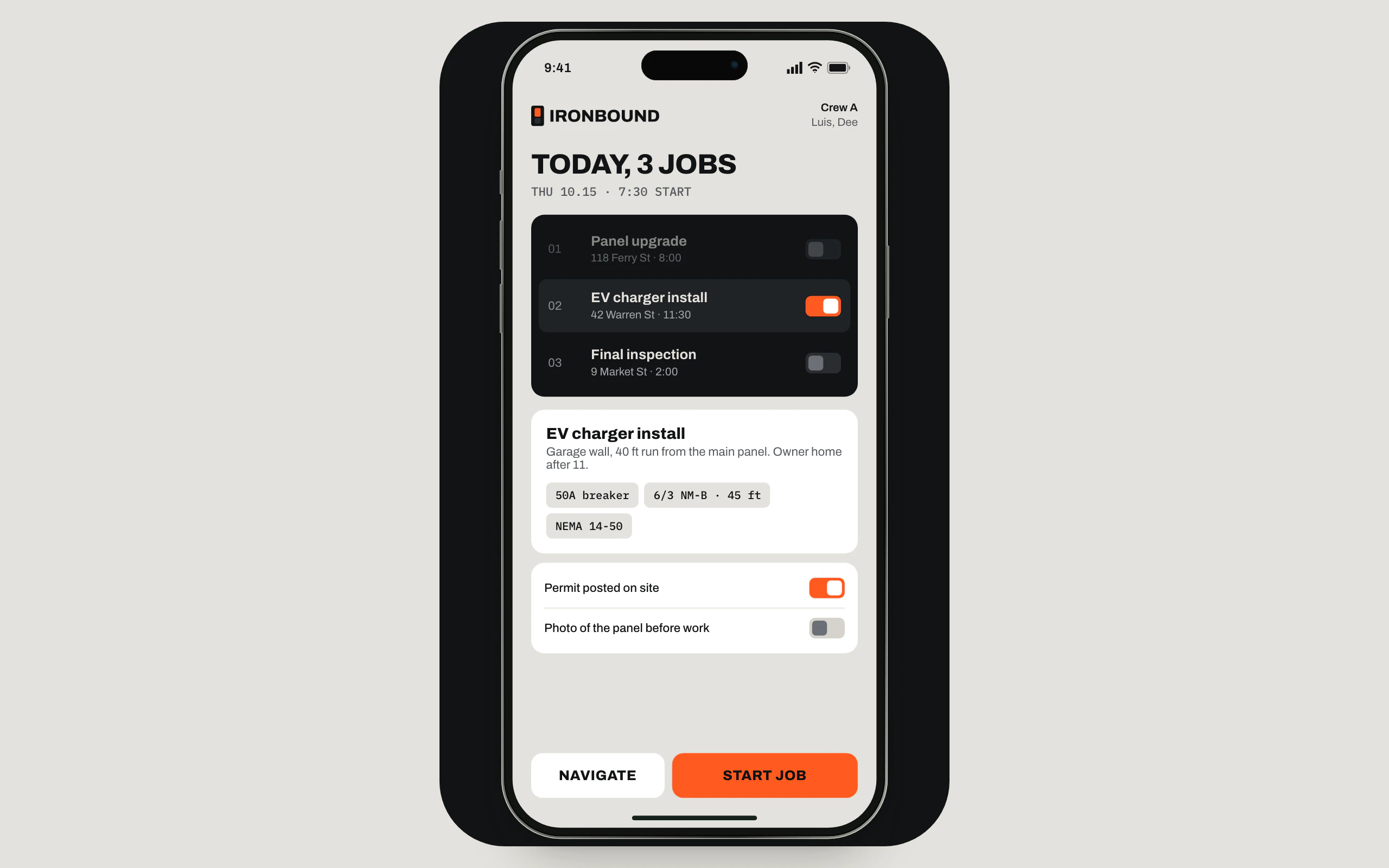 Crew job list